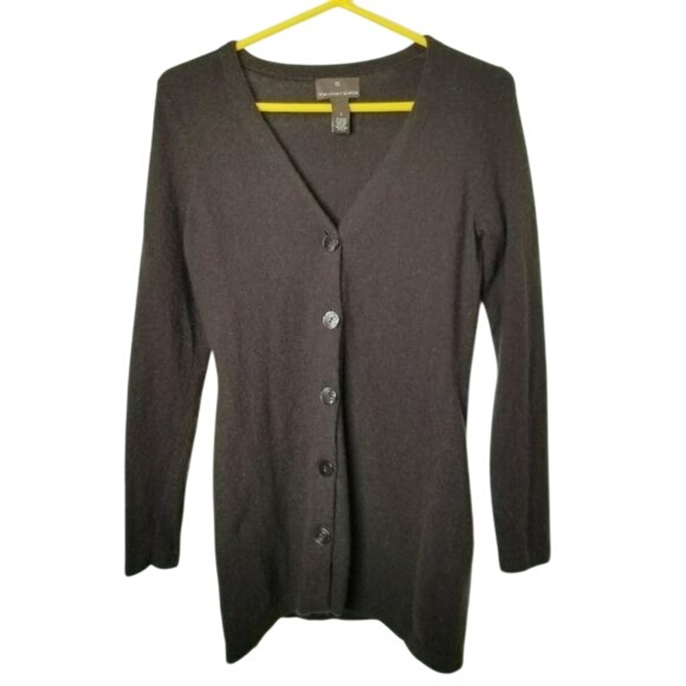 Fenn Wright Manson Angora Blend Cardigan Sweater‎ Brown Knit Small Minimalist
